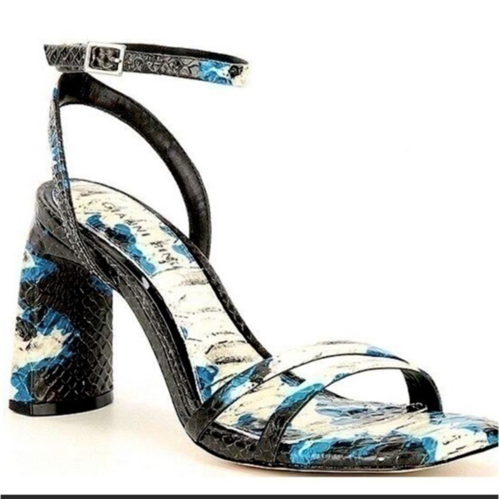 Gianni Bini Zarriah Snake Print Block Heels NEW